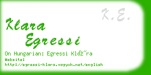 klara egressi business card